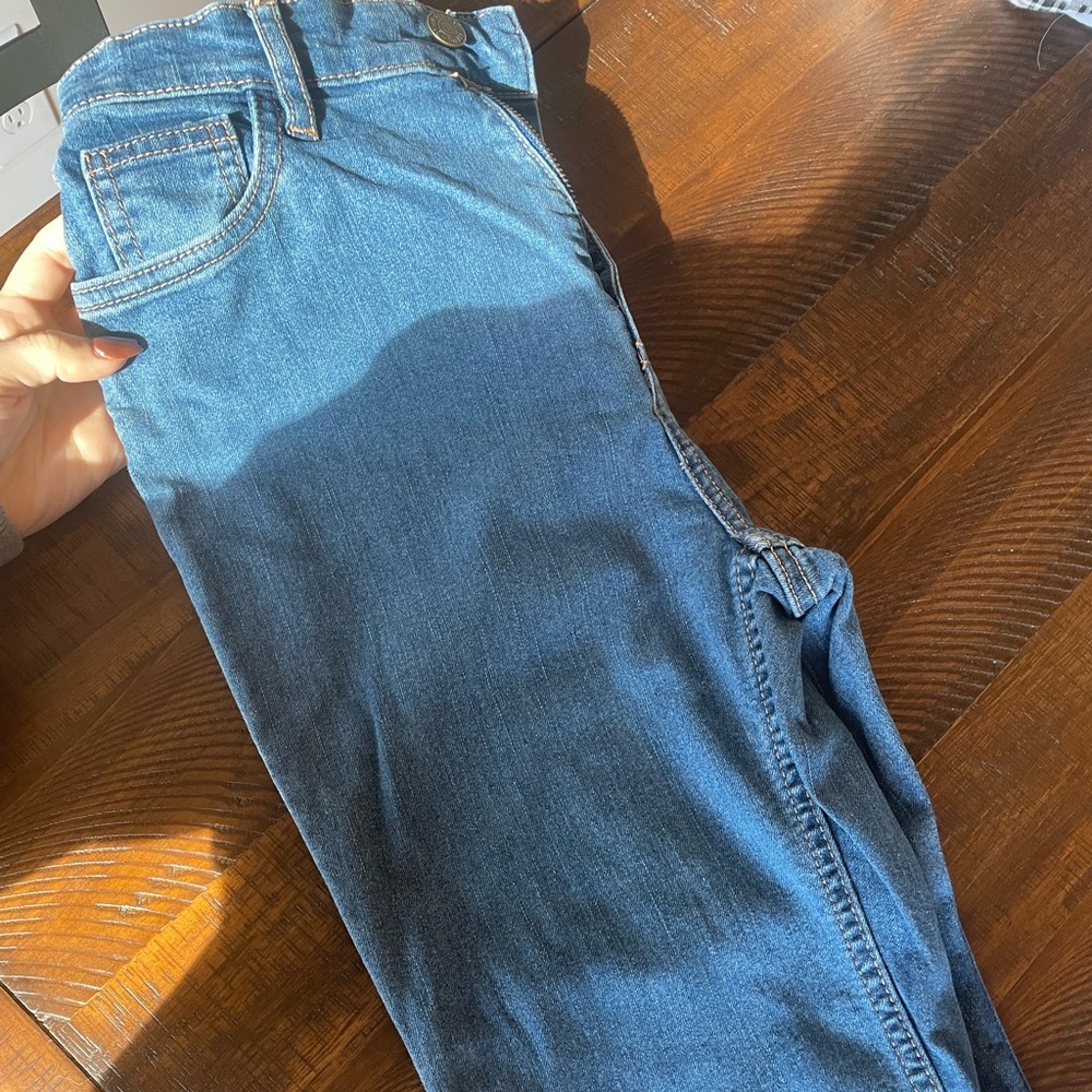 Forever 21 flare jeans with rainbow stitching on butt pockets !